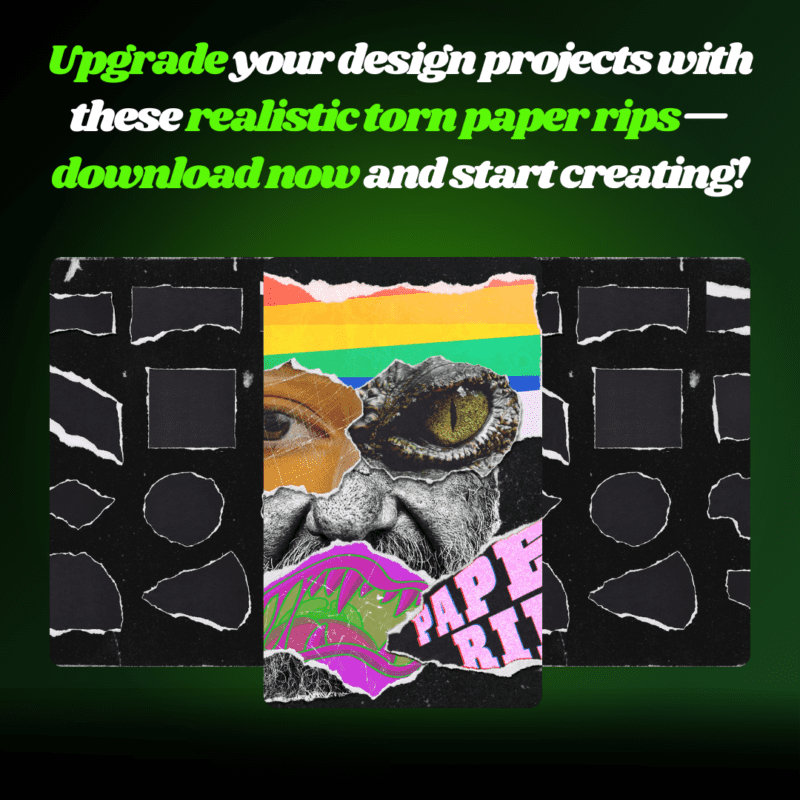 Enhance your designs with 20 high-quality isolated paper rips!