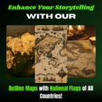 Bring Your Projects to Life with Stunning Outline Maps Featuring National Flags!