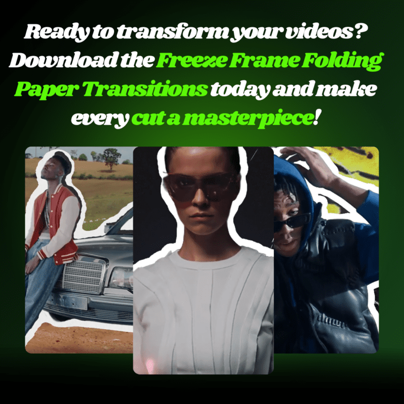 Freeze Frame Folding Paper Transitions – Seamless After Effects Template
