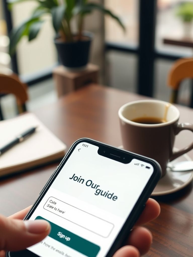 Email signup form on phone screen showing how to attract customers for free
